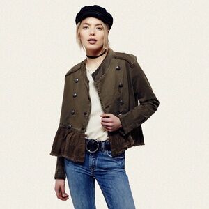 Free People Flared Hem Military Jacket